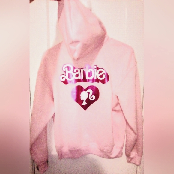 Barbie Sweat Jacket Size Large in juniors & Pink - Picture 1 of 4
